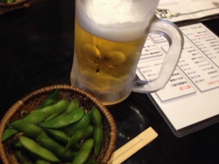 生ビールと枝豆